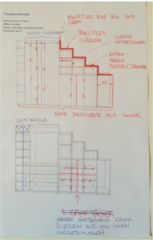 Zeichnung zu einem EInbauschrank